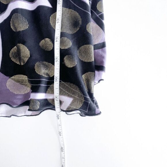 Joseph Ribkoff Womens Knee-Length Dress Ruched Abstract Purple Gold Black Size 6 - Picture 5 of 6